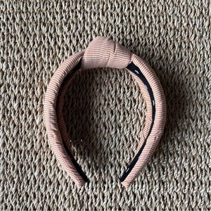 Lele Sadoughi Orange Seersucker Knotted Headband
